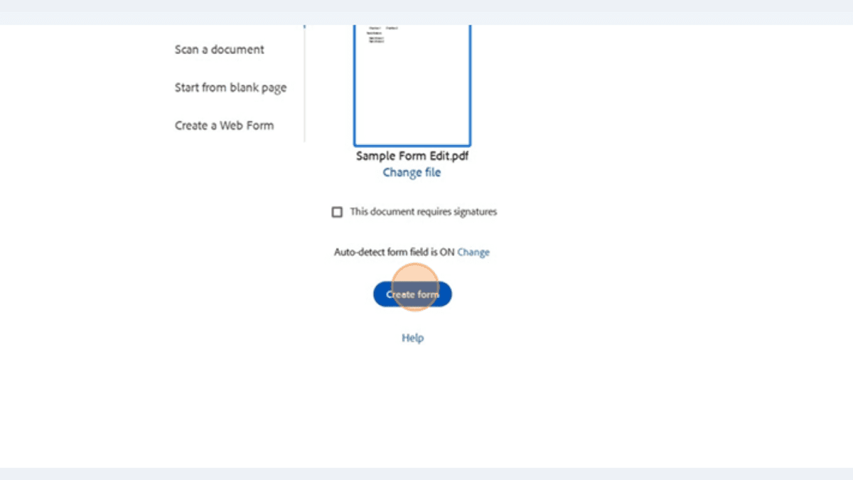 Text field being added in Acrobat Pro with form toolbar visible on the left.