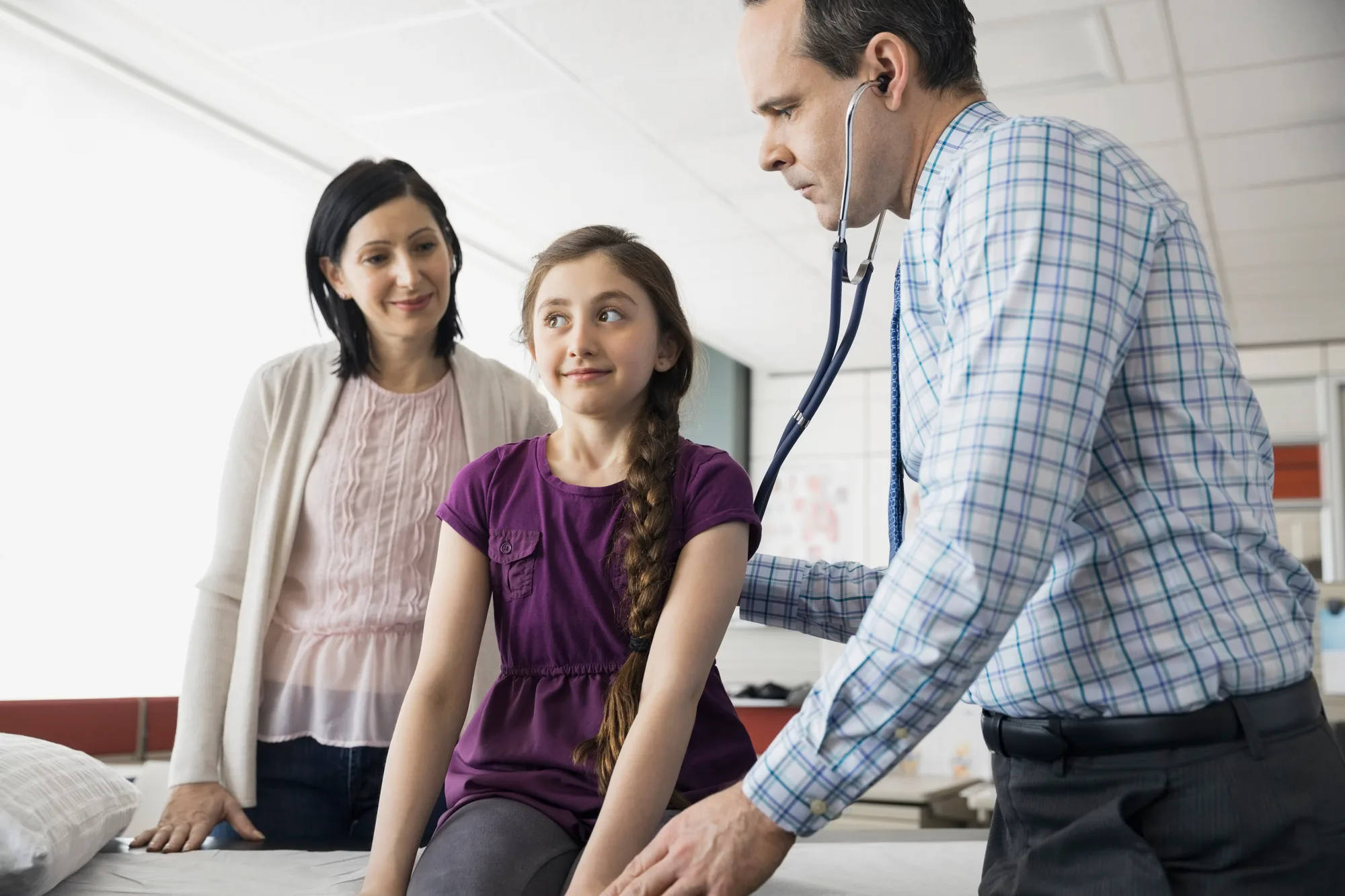 Mother, daughter, and doctor: Parent companion at child medical exam