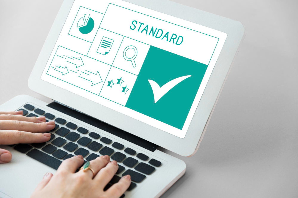 Computer screen displaying an application with a check mark and a 'Standard' status confirmation.