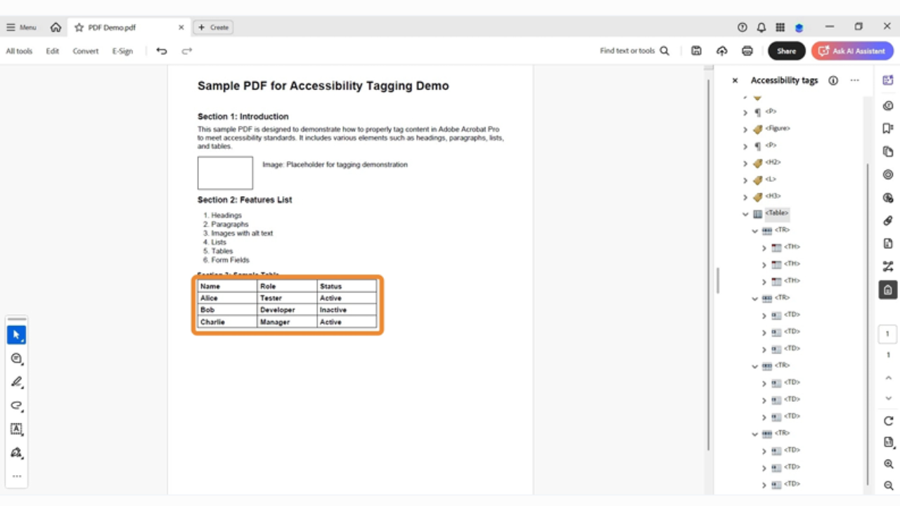 Document Properties window in Adobe Acrobat where document language and metadata are being set.