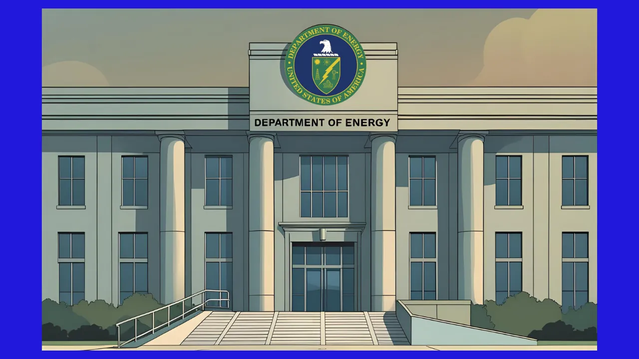 Department of Energy building facade with accessible entrance ramp