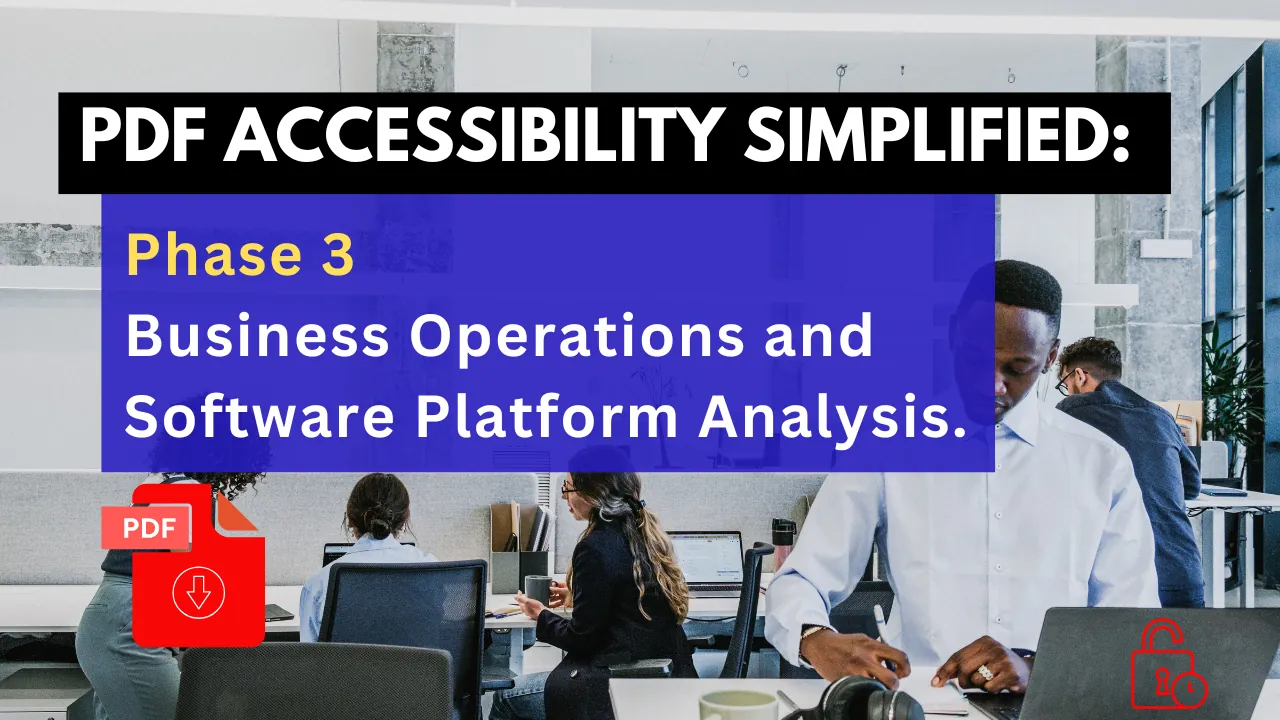 PDF Accessibility Simplified: Phase 3 Business Operations and Software Platform Analysis